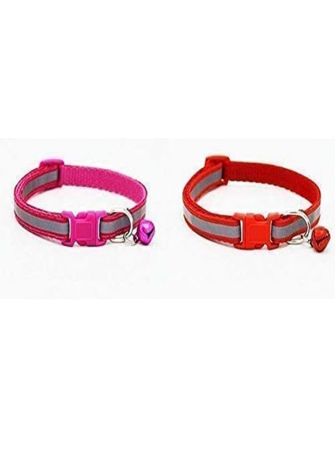 KittuPet Pack of 4 pcs Collar Relfective Collar for Your Kitten Pupies Dog Size 10 MM Random Color - Image 1